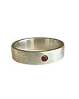 Emma Flush Set Garnet Ring