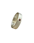 Emma Flush Set Garnet Ring