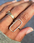 Silver Triangle "Yvette" Ring - Emma's Jewelry Box