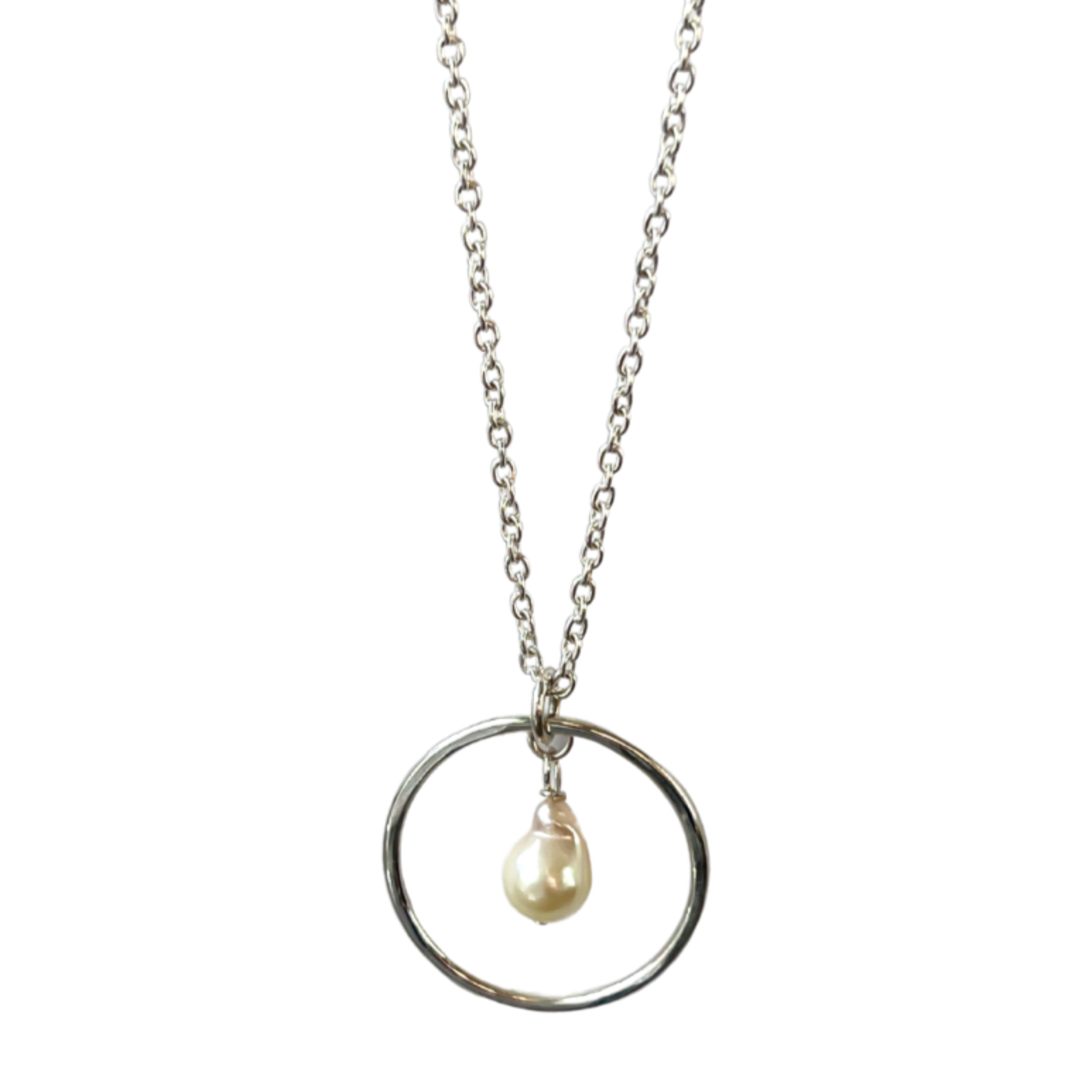 Pearl Hoop  Necklace