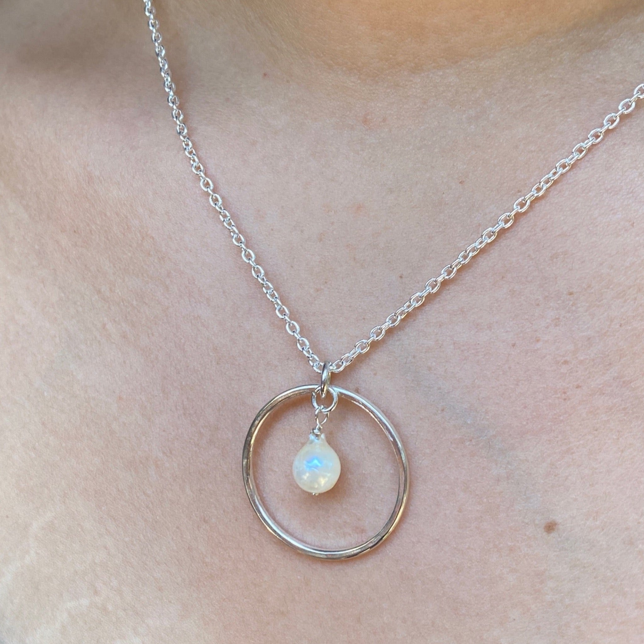 Pearl Hoop  Necklace