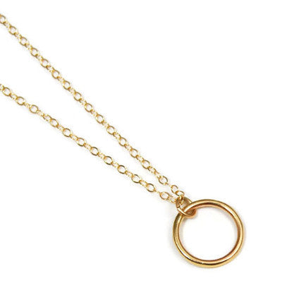 Small 14K Gold Circle Necklace - Emma's Jewelry Box
