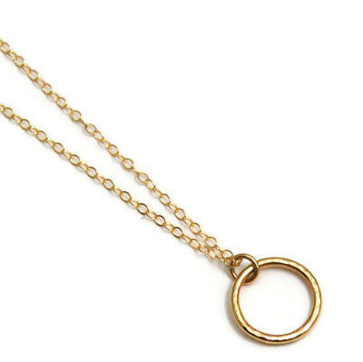 Small 14K Gold Circle Necklace - Emma's Jewelry Box