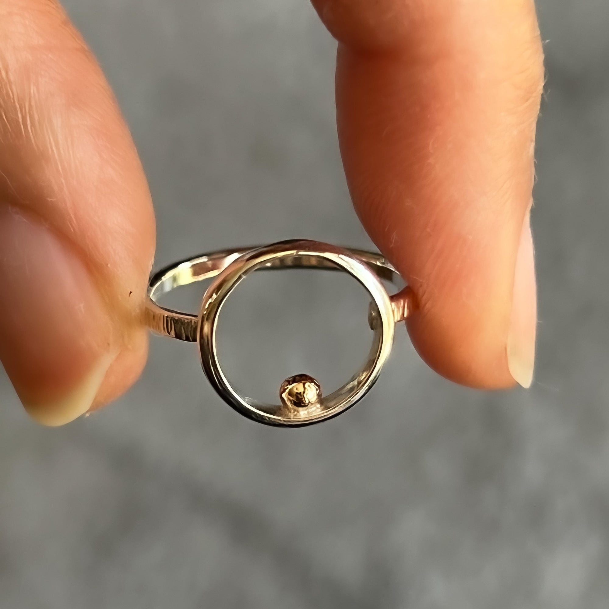 Silver and Gold Orb Ring